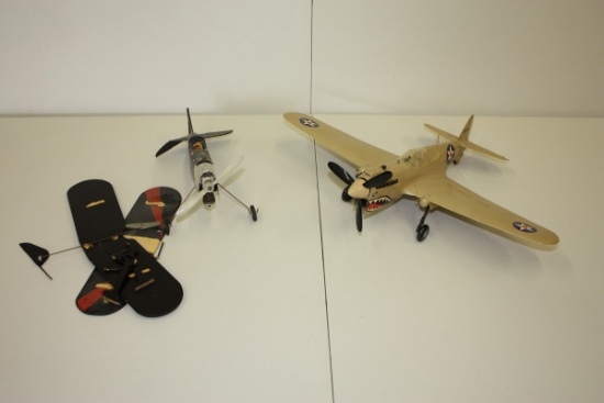 String Control Airplanes LOT OF TWO THIMBLE DRONE CONTROL LINE MODEL AIRPLANES WITH COX ENGINES ...
