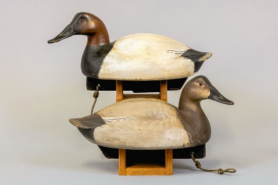 Jim Schmiedlin Pair of Canvasback Duck Decoys,