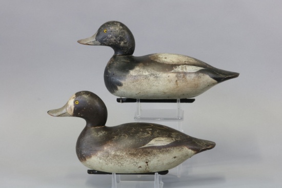 Mason pair of Bluebill Duck Decoys, Detroit, MI,