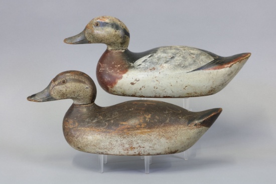 Rare Mason pair of Widgeon Duck Decoys, Detroit,