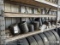 Truck parts including air bags and brake parts assorted on pallet rack (note: parts only - no rack )