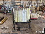 Fluid storage tank 180 gal. with pneumatic pump discharge hose