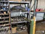 Truck parts assorted belts, hoses, hydraulic lines, filters with rack