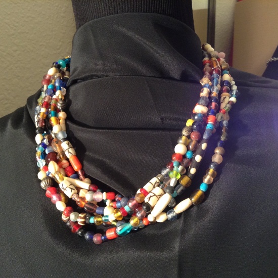 Multi Color Strand Bead Necklace