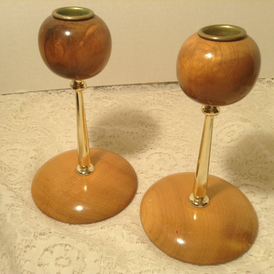 Two Myrtle Cedar Candle Holders