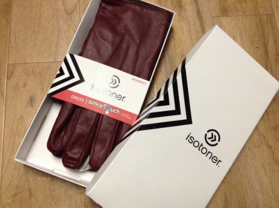 Isotoner Red Leather Gloves- NEW