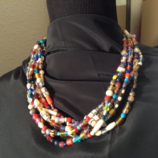 Multi Color Strand Bead Necklace