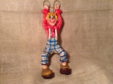 Vintage Paper Mache Hanging Clown