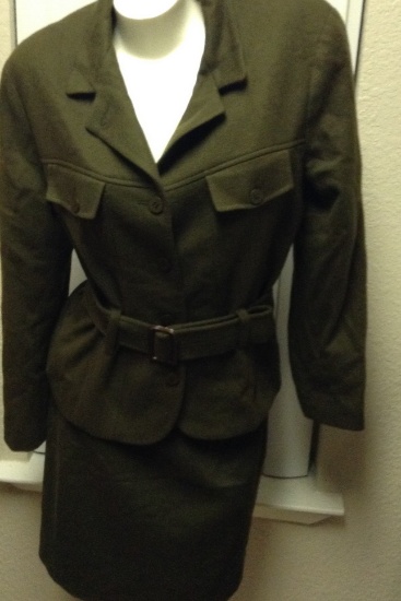 Two Piece Olive Skirt & Jacket