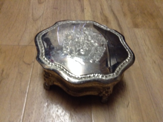 Lion Carved Silver Trinket Box
