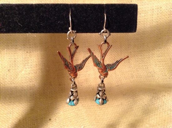 Turquoise Bird Earrings