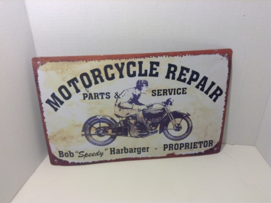 Motorcycle Repair Parts Service Tin Sign