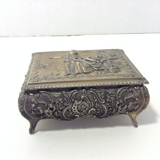 Metal French Trinket Jewel Box