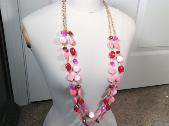 Pink Multi-beaded Necklace