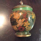 Cloisonne' Topped Floral Vase