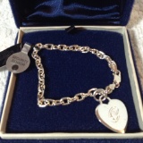 Sterling Silver Heart Charm Bracelet