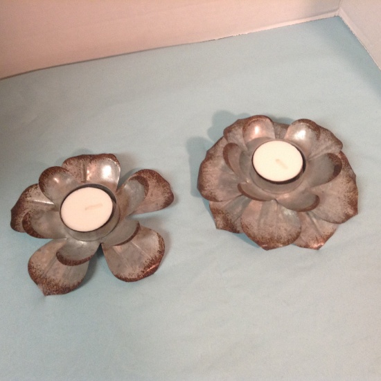 Metal Candle Holders (2)