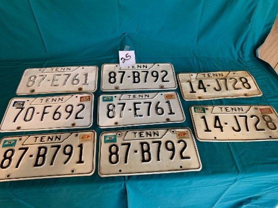 8 Vintage Tennessee License Plates