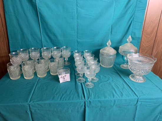 Vintage Cut Glass Design Glass Set