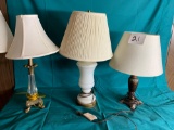 4 Vintage Lamps w/Shades