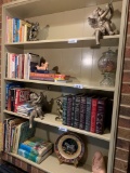Assortment of books, statues and misc