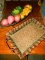 Metal tray and fruit basket