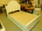 WHITE FULL SIZE BED WITH STORAGE UNDERNEATH