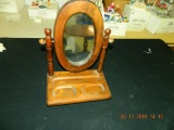 Wooden Shaving Mirror on a Stand