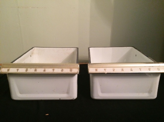 Enamel refrigerator drawers.