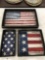 3 wooden flag trays