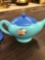 Frozen tea pot and tea cups