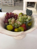 Pedestal glass fruit bowl with fruit