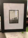 Framed black & white chair print