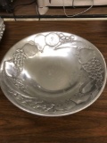 Fruit design pewter serving bowl