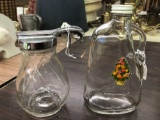 Syrup pitcher and syrup jar