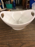 White serving bowl with handles