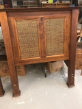 Wooden/Wicker Twin bed with rails