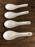 4 porcelain soup spoons