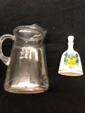 Glass pitcher & bell