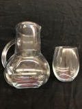 Glass pitcher with glass