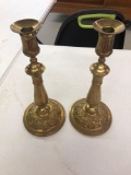2 brass candleholders