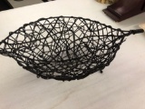 Metal leaf shaped basket
