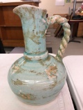 Beautiful glazed pottery pitcher