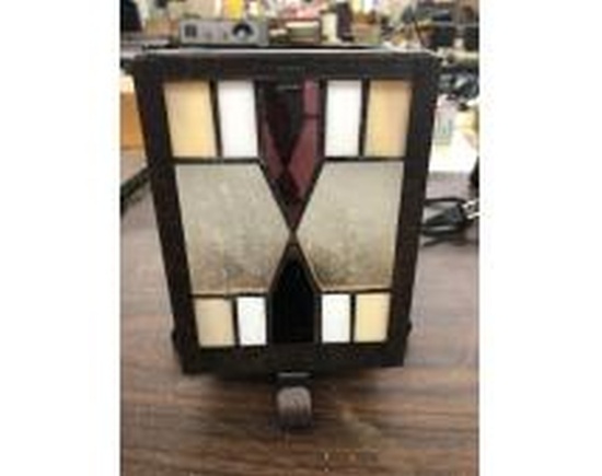 Stained glass electric lamp