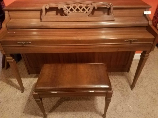 Piano with bench
