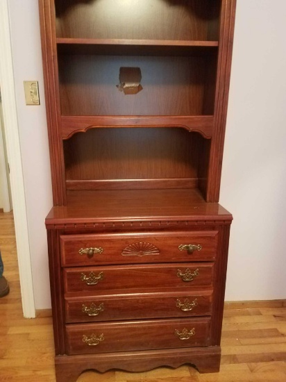 Broyhill bookcase with 3 drawers shelving unit