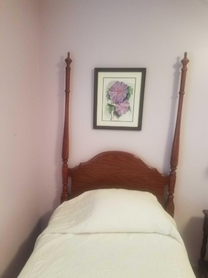 Twin oak 4 poster bed