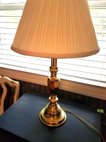 Brass lamp with shade