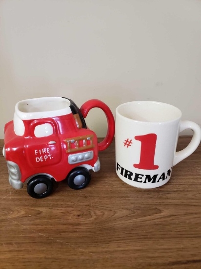 2 fireman coffee cups