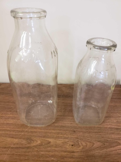 2 glass bottles